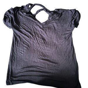BiBi Charcoal V-Neck Short Sleeve Tee